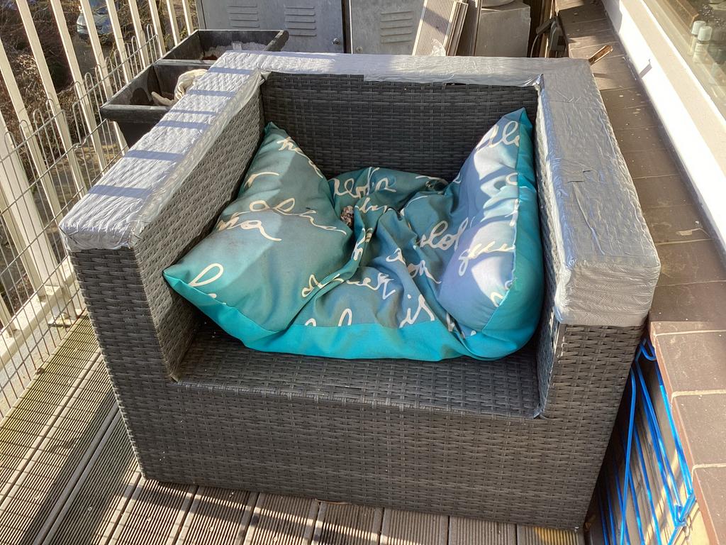 Loungestoel wicker met hocker - gratis af te halen, Ophalen, Gebruikt, Wicker