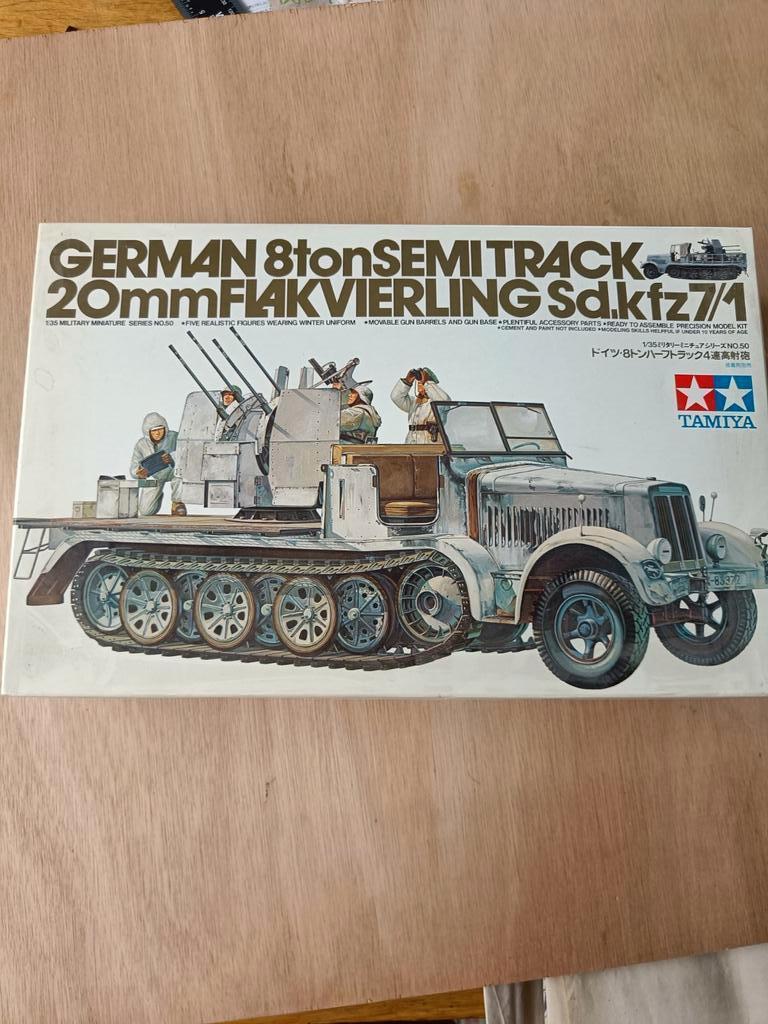 Tamiya German 8t Semitrack 20mm Flakvierling Sd.Kfz.7/1, Tank, 1:32 tot 1:50, Nieuw, Ophalen of Verzenden