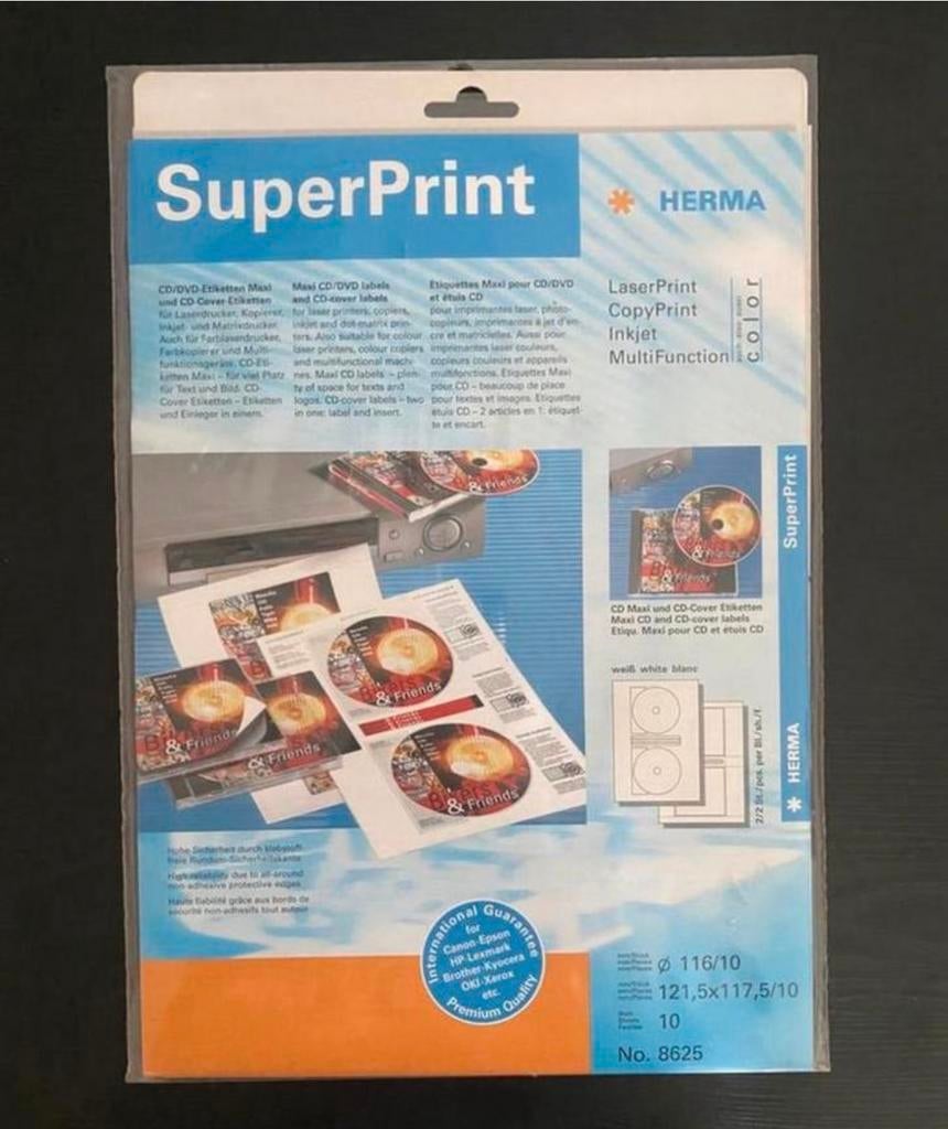 Herma SuperPrint CD/DVD Etiketten Maxi No. 8625, Ophalen of Verzenden