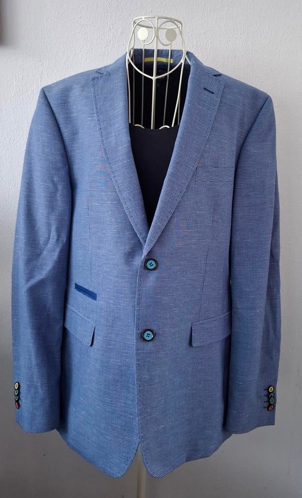 Marco Manzini colbert pied-de-poule maat 52, Maat 52/54 (L), Blauw, Marco Manzini, Ophalen of Verzenden