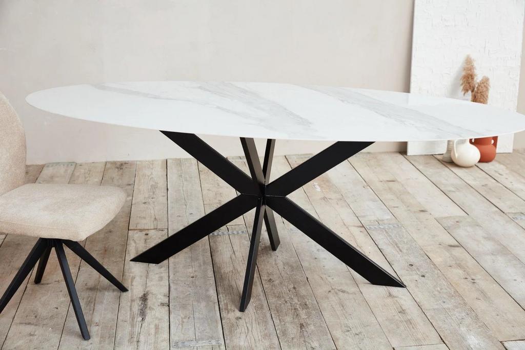 Keramiek eettafel Calacatta 180x100cm, Ophalen of Verzenden, Zo goed als nieuw, Rechthoekig, 200 cm of meer