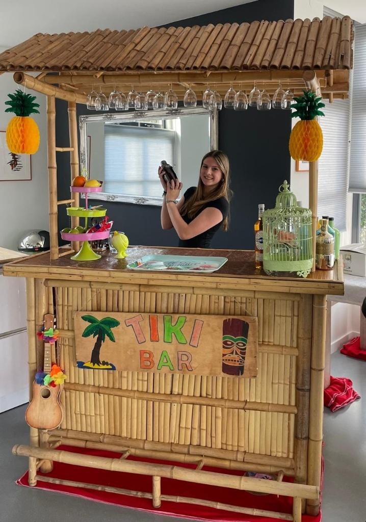 tiki bar, cocktail bar, bamboe bar, Hawaï bar te huur, Ophalen, Zo goed als nieuw, Overige