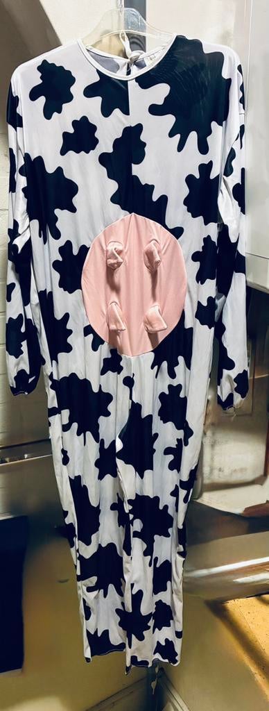 Thema kleding Koeienpak - Maat M/L Dames/Heren onesie, Carnaval, Maat 42/44 (L), Ophalen of Verzenden, Kleding