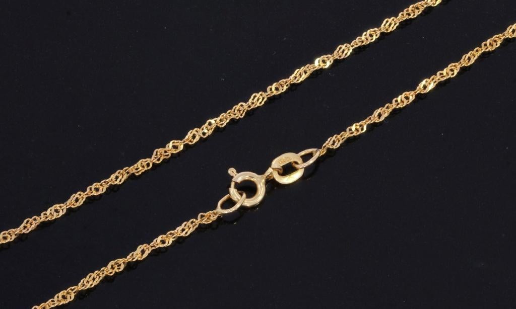 Singapore 14k gouden schakel dames ketting fraai collier, Sieraden, Tassen en Uiterlijk, Kettingen, Voordeelsieraden, Ophalen of Verzenden