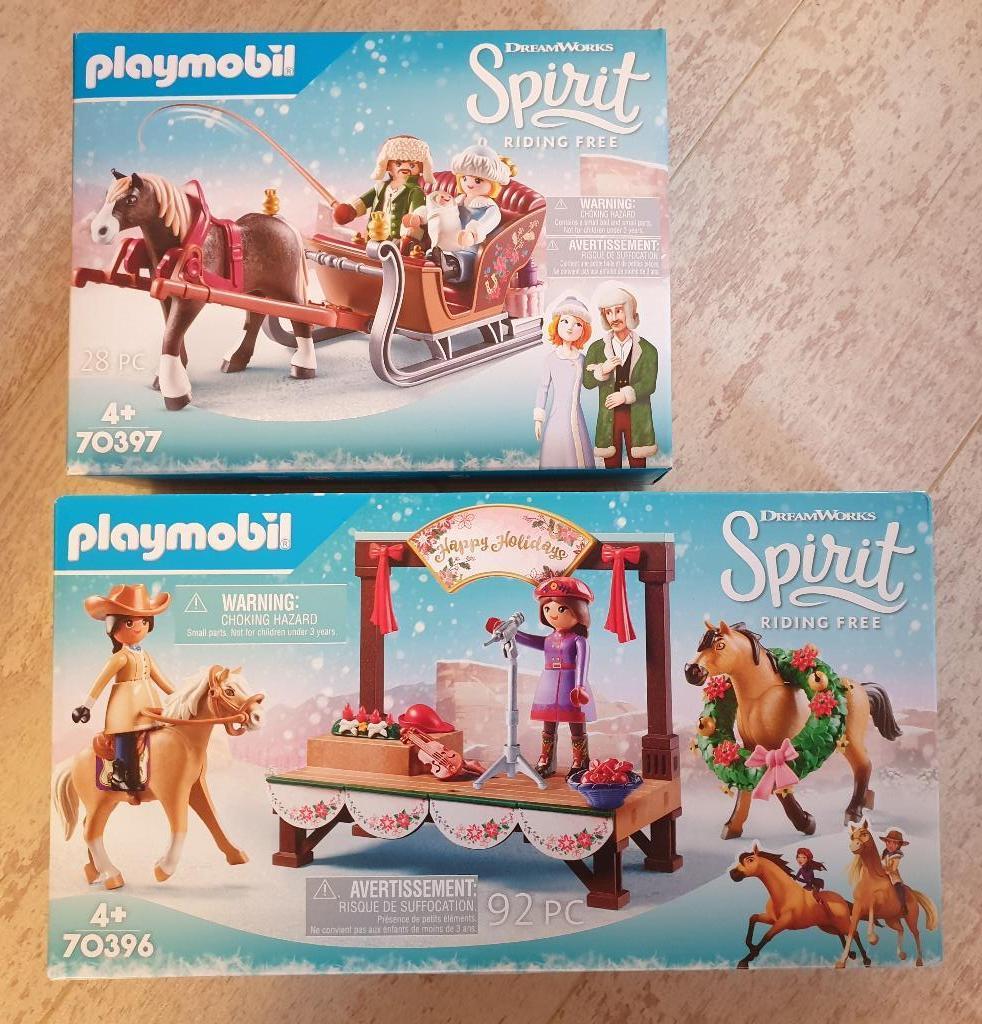 Playmobil Spirit 70396 & 70397 paarden & kerst viool concert, Ophalen of Verzenden, Nieuw, Complete set