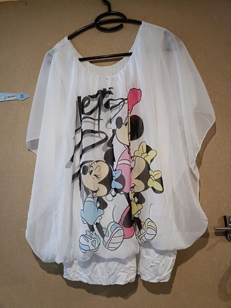 T shirt met Minnie en Mickey, Ophalen of Verzenden, Nieuw, Wit, Korte mouw