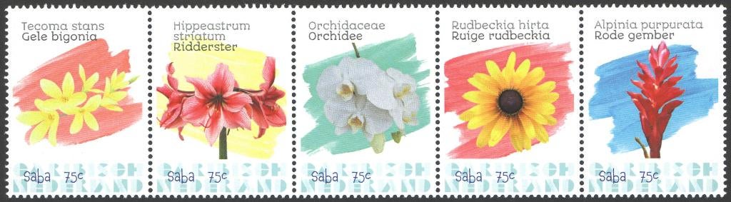 Caribisch Nederland 232 strip v 5 postfris Saba 2020, Ophalen of Verzenden, Postfris