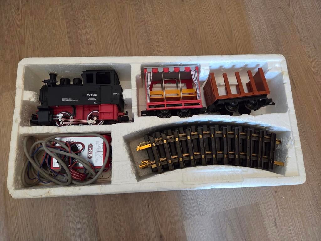 Vintage LGB modeltrein set, type 99 5001. + extra lego wagon, Hobby en Vrije tijd, Modeltreinen | H0, Ophalen of Verzenden, Gelijkstroom