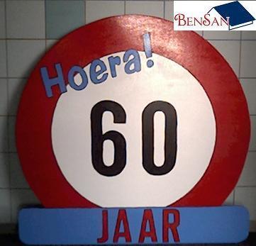 Verjaardag bord 60 jaar verjaardag bord huren bensan enter, Ophalen, Zo goed als nieuw, Verjaardag