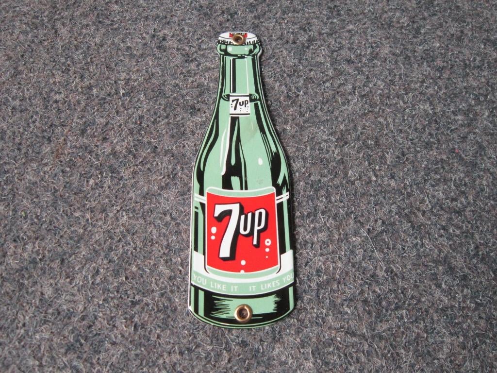 7UP EMAILLE RECLAMEBORD, Verzamelen, Ophalen, Zo goed als nieuw, Reclamebord