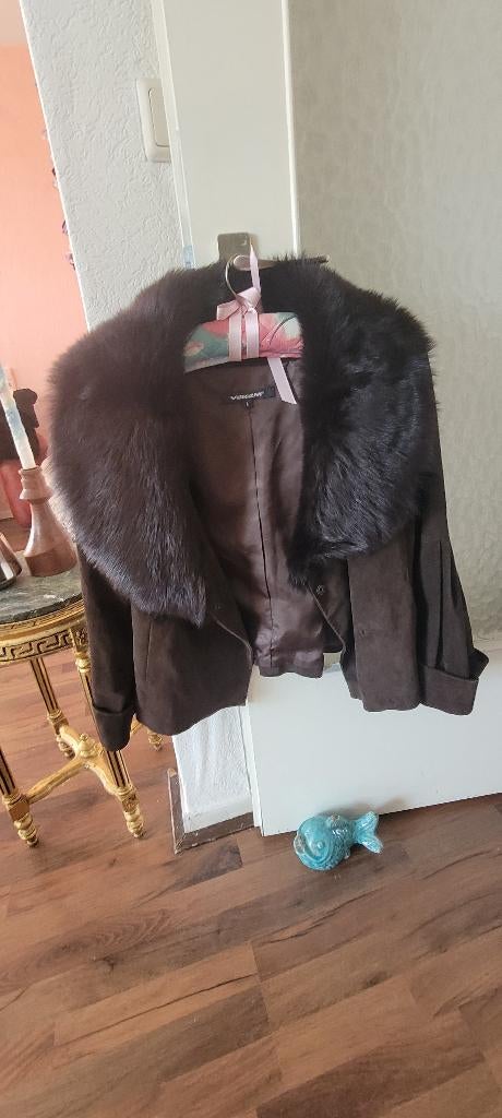 jas winter met bont mr 40/42 pr 35e, Ophalen of Verzenden, Zo goed als nieuw, Maat 42/44 (L), Bruin