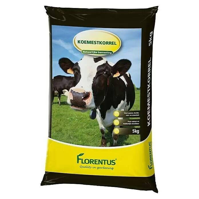 Florentus Koemestkorrel 5kg - Natuurlijke Meststof, Ophalen, Koemestkorrels
