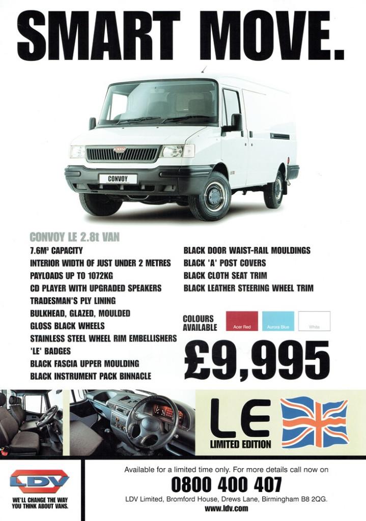Folder LDV Convoy LE 2.8t Van & 3.1t Dropside (ca.2004), Boeken, Auto's | Folders en Tijdschriften, Zo goed als nieuw, Overige merken