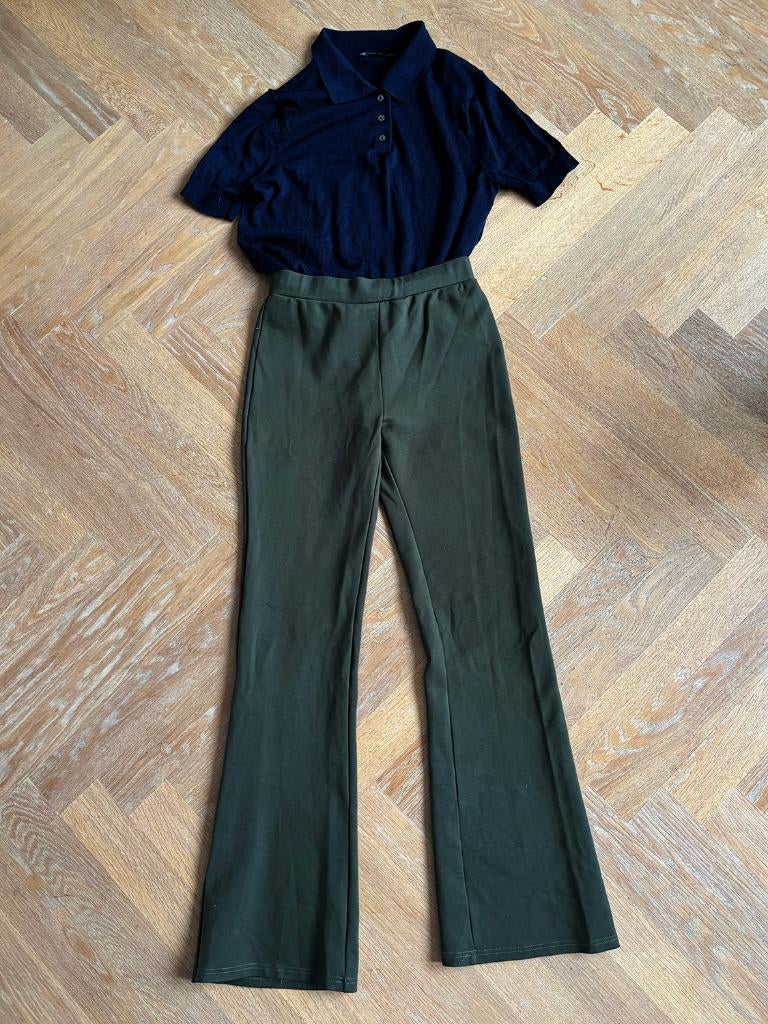 Maria Tailor, legging, maat S, khaki groen, uitlopende pijp, Kleding | Dames, Legging, Maat 36/38 (S), Maria Tailor, Ophalen of Verzenden