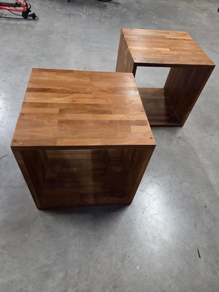 Teakhouten kubussen, Ophalen, Minder dan 45 cm, Zo goed als nieuw, Minder dan 55 cm