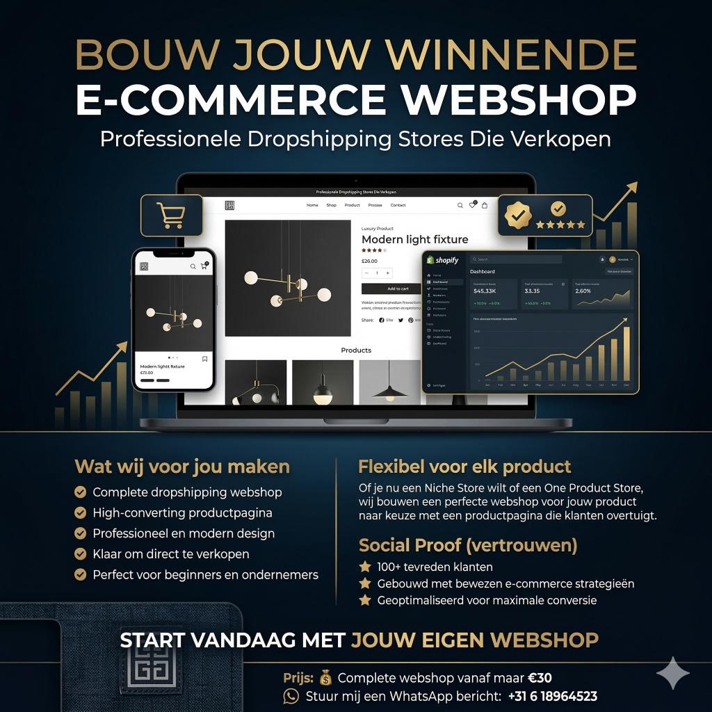 Professionele Webshop €30, Website Bouw