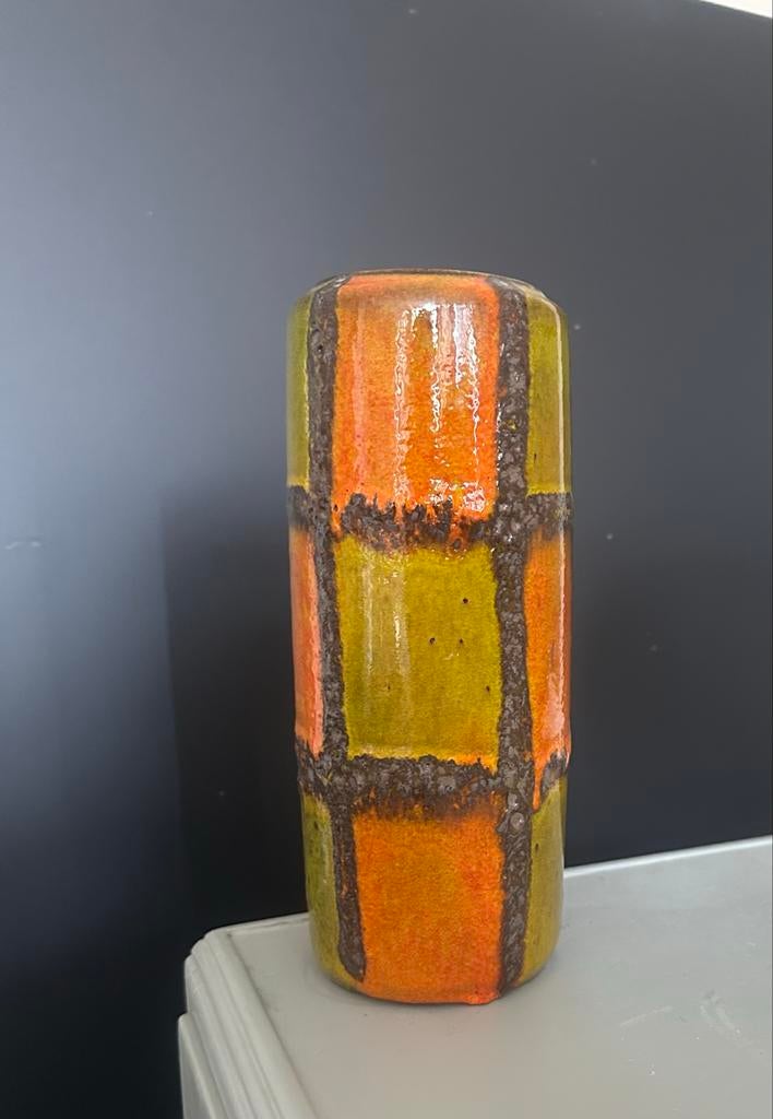 Unieke Scheurich W-Germany fatlava vaas jaren '60, Antiek en Kunst, Ophalen