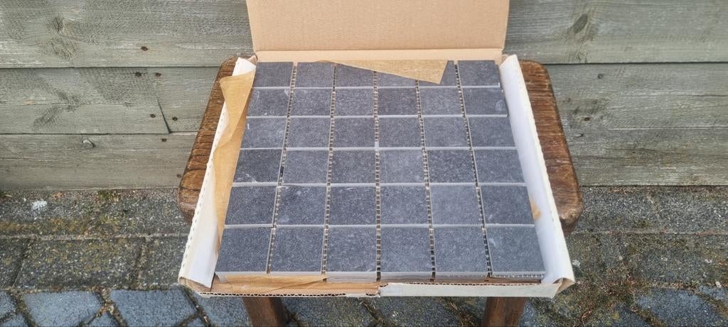 TEGELS 5X5 MOZAÏEK 30X30 GAMBINI GROUP EMILIA ANTRACITE, Doe-het-zelf en Verbouw, Tegels, Keramiek, Nieuw, Ophalen of Verzenden