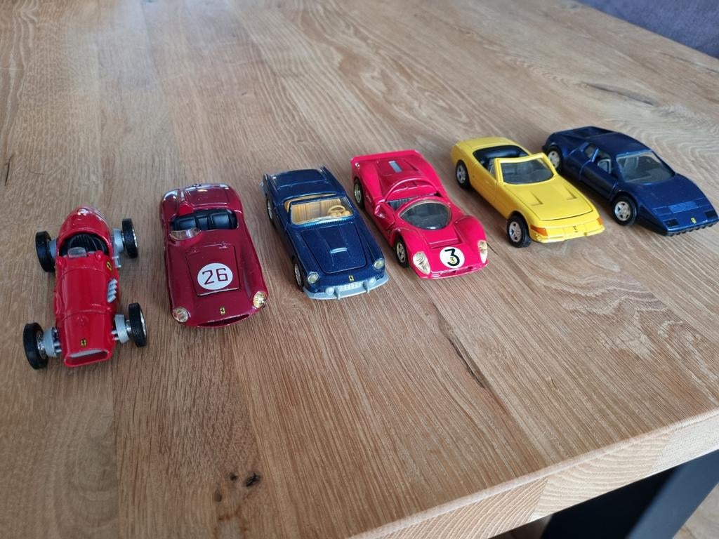 6 Ferrari modelauto's (1952-1973) - Terugtrekfunctie, Ophalen of Verzenden, Gebruikt