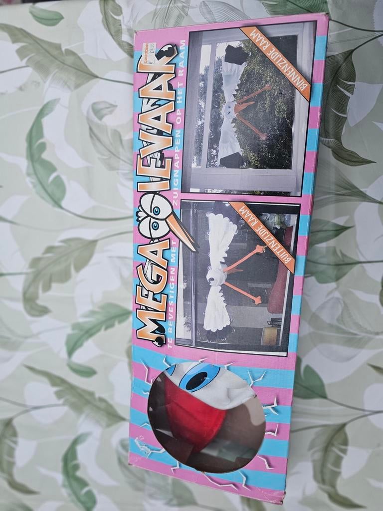 Mega Ooievaar geboortebord voor raam, Kinderen en Baby's, Kraamcadeaus en Geboorteborden, Ophalen of Verzenden