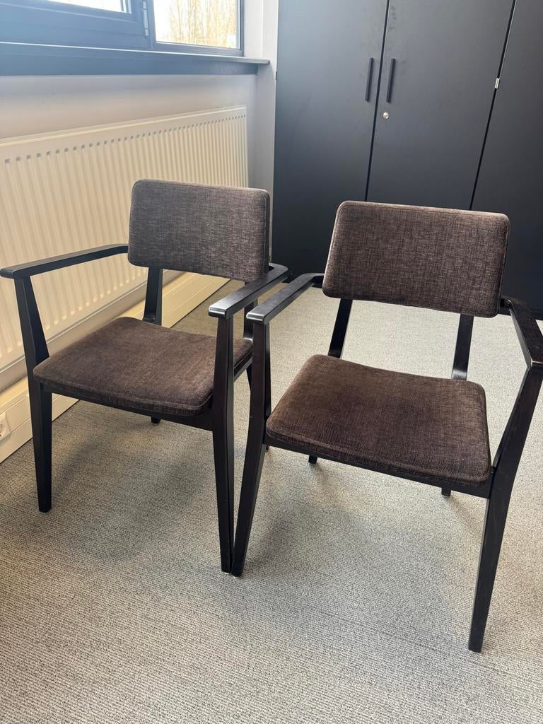 2x bruin/grijze stoelen van Satteliet, Ophalen, Gebruikt, Twee, Bruin