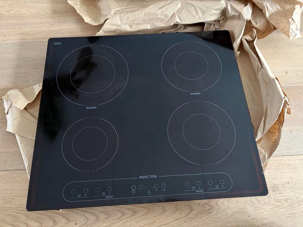 Ikea Inductie kookplaat 4-pits Scott Ceran, Gebruikt, Inbouw, Inductie, 4 kookzones