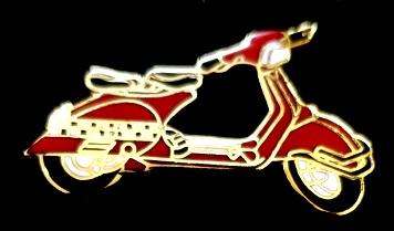 Scooter pin- rood emaille, Verzenden, Nieuw, Transport, Speldje of Pin