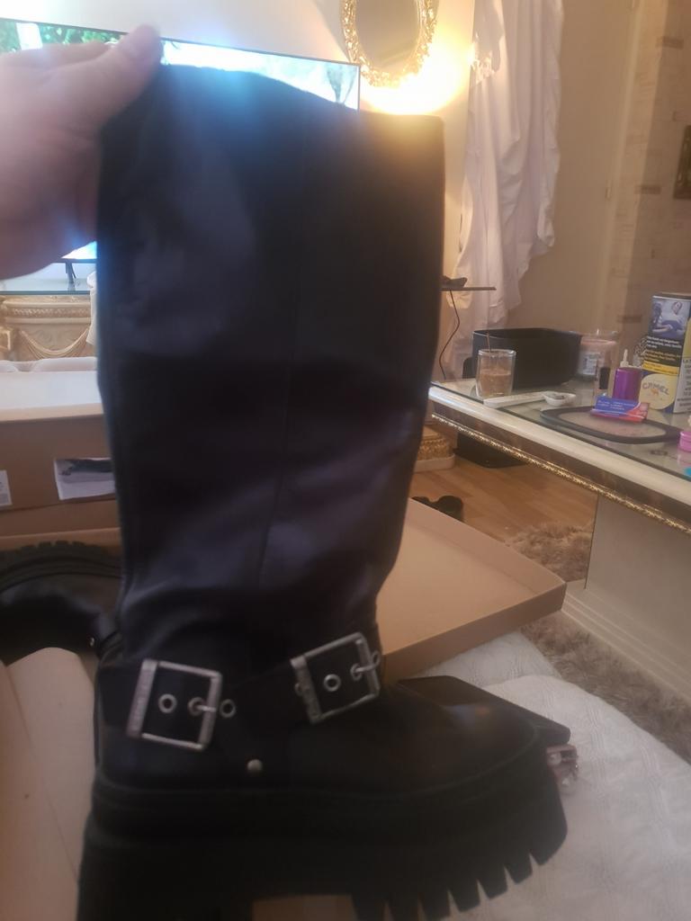 STEVE MADDEN LEDEREN LAARZEN NIEUW MAAT 37, Ophalen of Verzenden, Nieuw, Zwart, Hoge laarzen