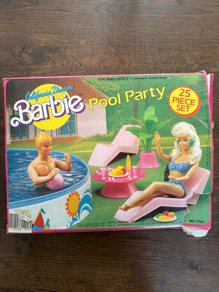 Vintage Barbie pool party set (jaren 80), Ophalen of Verzenden, Gebruikt, Jongen of Meisje