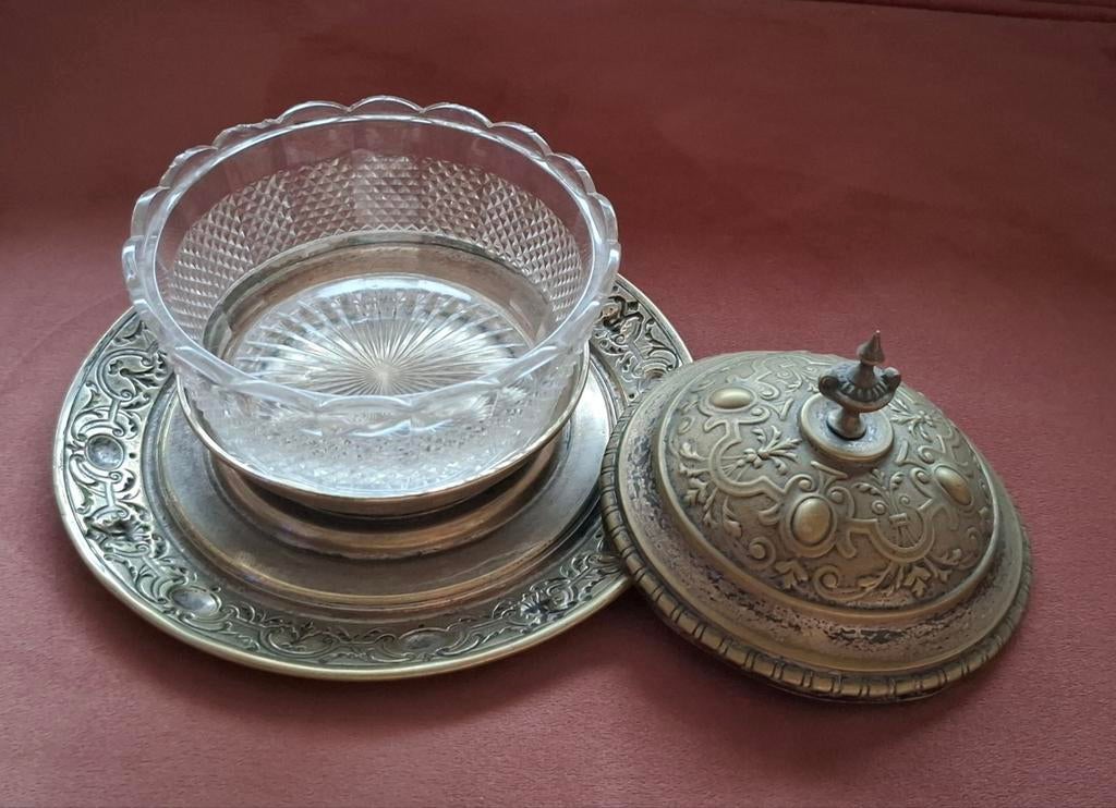 Antieke verzilverde bonbonschaal, Antiek en Kunst, Antiek | Goud en Zilver, Ophalen