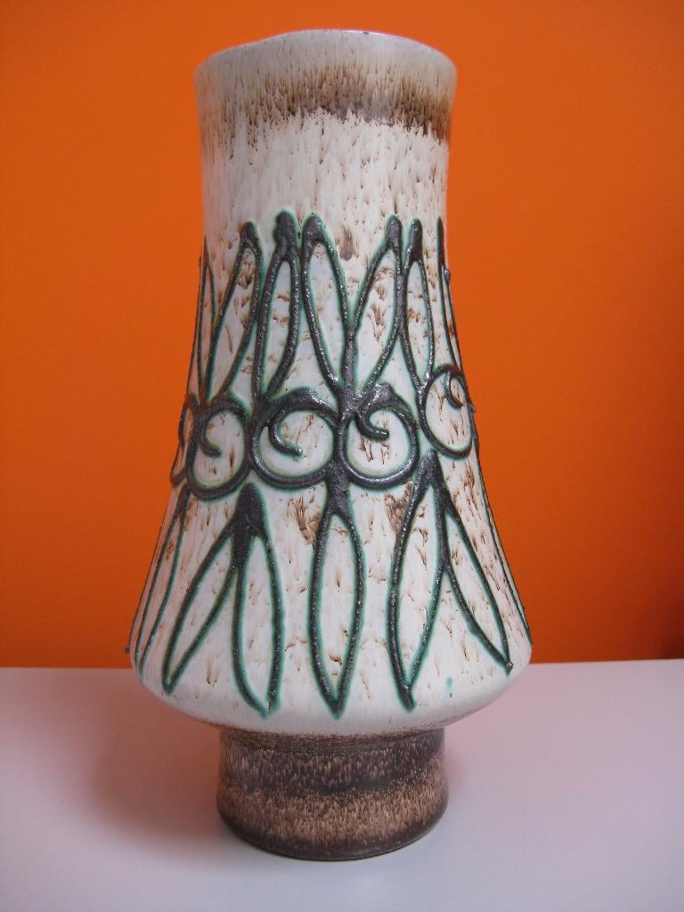 retro vintage keramiek fat lava vaas Strehla Germany GDR 70, Gebruikt, Aardewerk of Porselein, Ophalen of Verzenden, Minder dan 50 cm