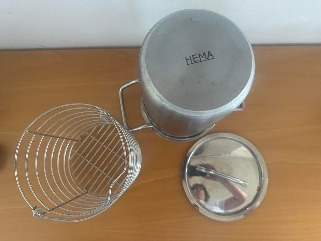 Aspergepan HEMA, Ophalen of Verzenden, Zo goed als nieuw, Rvs, Kookpan of Snelkookpan