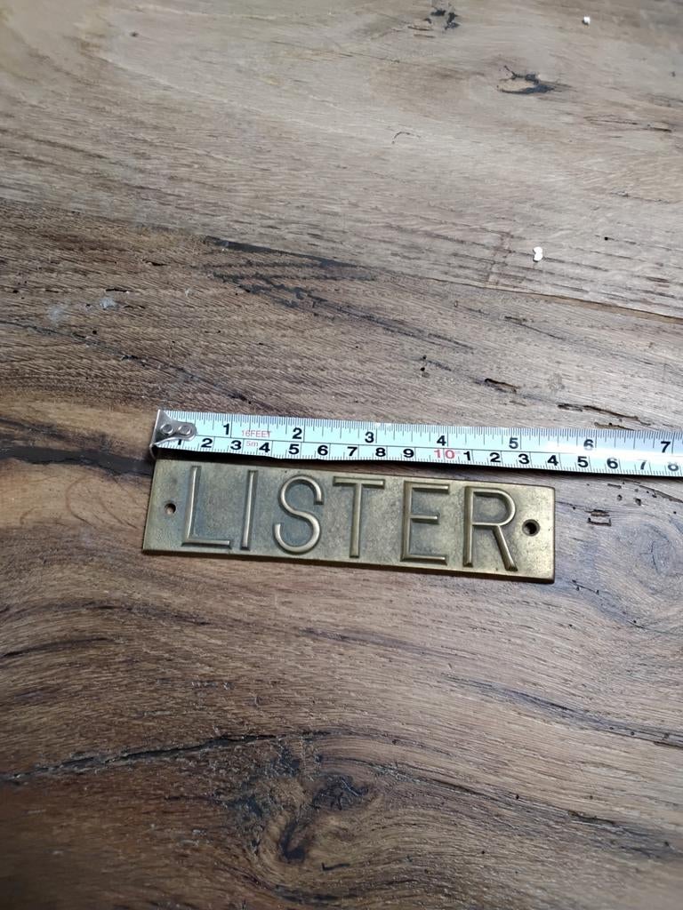 Zeldzaam Lister messing plaatje, Doe-het-zelf en Verbouw, Motoren, Ophalen of Verzenden
