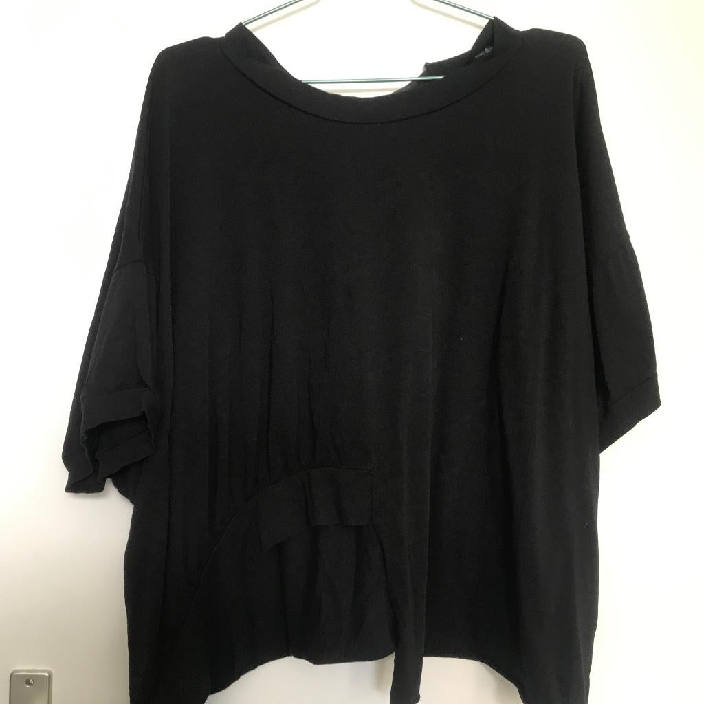 Nuovo Borgo a-symetrisch t shirt avantgarde stijl zwart L, Verzenden, Zo goed als nieuw, Zwart, Korte mouw