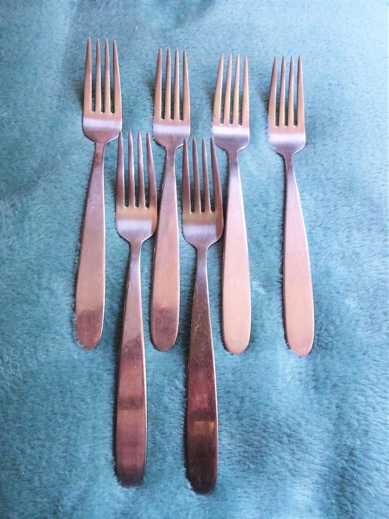 6 Robuste Hema vorken 18/10, Verzenden, Gebruikt, Rvs of Chroom, Los bestek