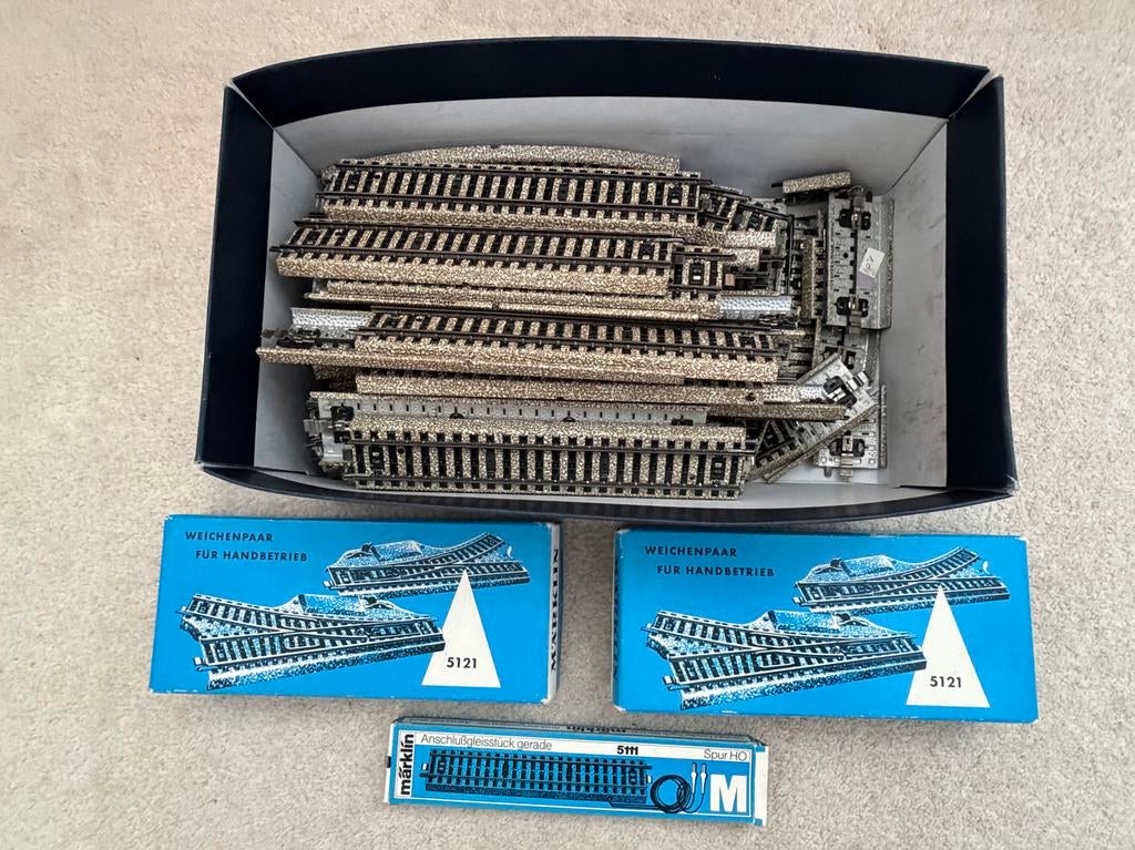 Märklin H0 M-Rails en Wissels, plus aansluitrails, Hobby en Vrije tijd, Modeltreinen | H0, Gebruikt, Rails, Wisselstroom, Märklin