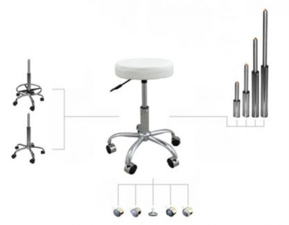 Taboeret Rome kleur zwart of wit  385, Ophalen of Verzenden, In hoogte verstelbaar, Nieuw