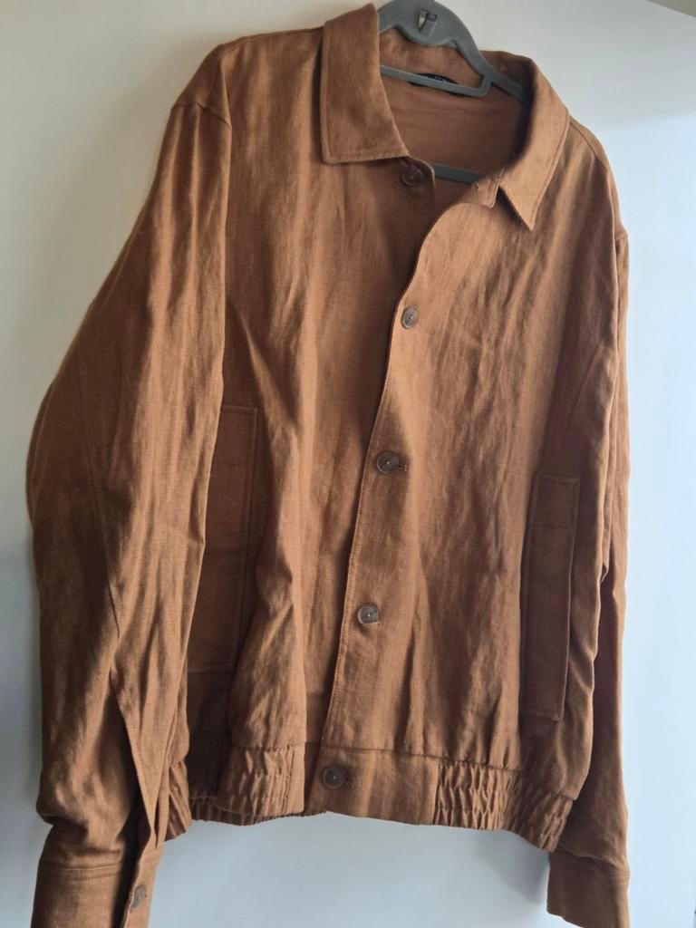 Zara linnen bomberjack heren XL camelkleur, Ophalen of Verzenden