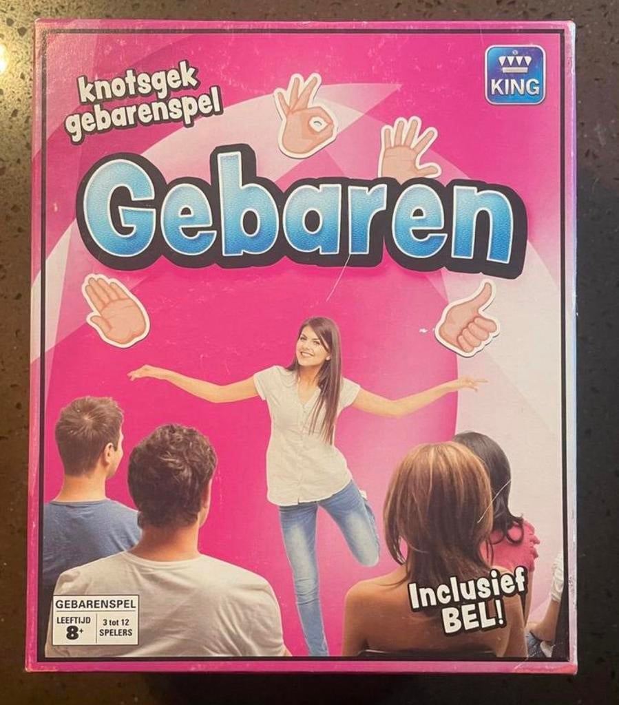 Spel GEBAREN / Hints hilarisch spel COMPLEET!, Vijf spelers of meer, Ophalen of Verzenden, Zo goed als nieuw