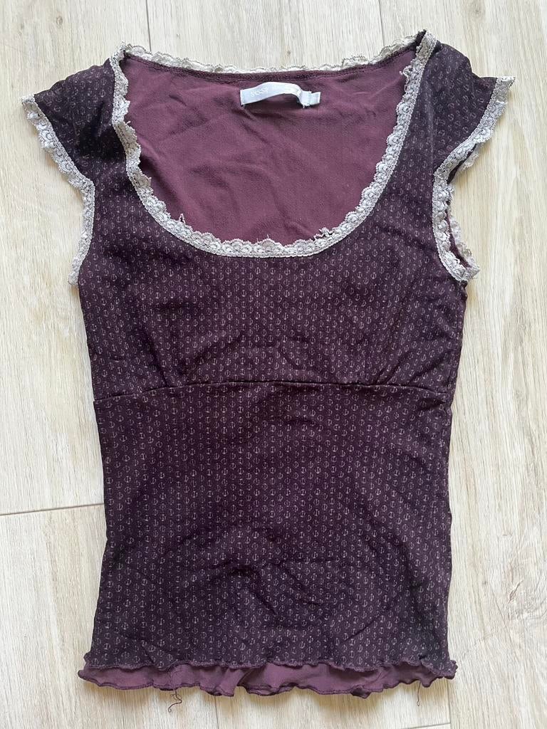 Sissy Boy paarse top kant voile S, Paars, Ophalen of Verzenden, Gedragen, Maat 36 (S)