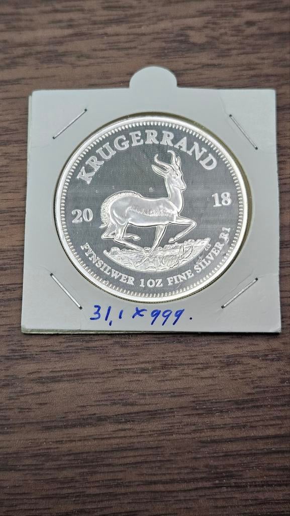 1 ounce krugerrand 2018.proof, Postzegels en Munten, Edelmetalen en Baren, Ophalen of Verzenden, Zilver