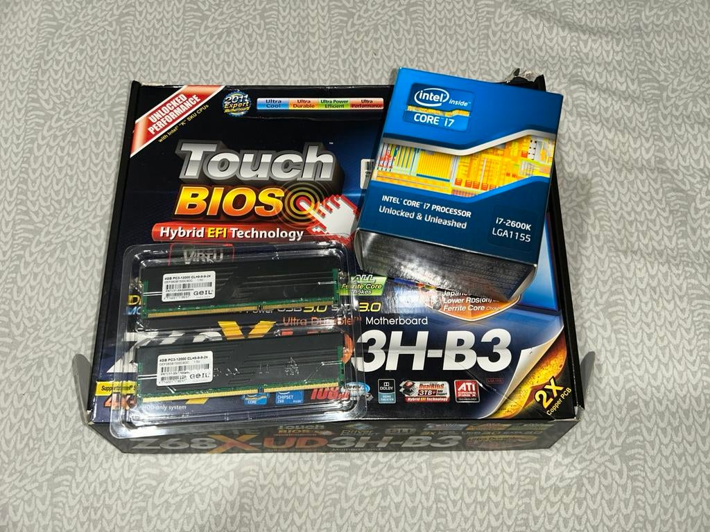 GIGABYTE Z68X-UD3H-B3 + i7 2600k + 8GB DDR3 RAM Geheugen, Verzenden, DDR3