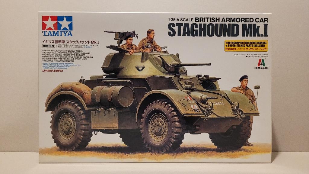 Tamiya Staghound MK1 Limited Edition, 1:32 tot 1:50, Overige typen, Nieuw, Ophalen of Verzenden