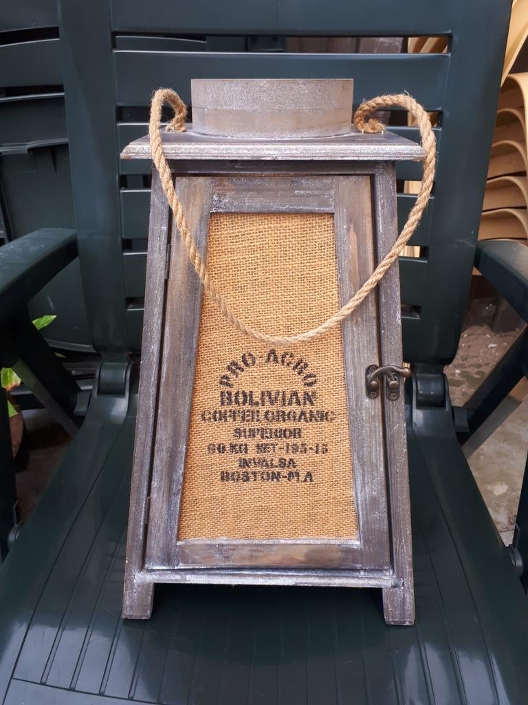 Bruin windlicht 43,5 cm hoog, Ophalen