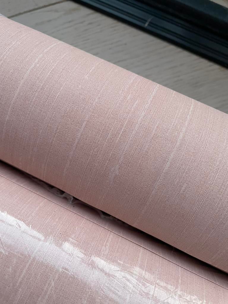 5 rollen oudroze linnen behang, Ophalen of Verzenden, Minder dan 10 m²