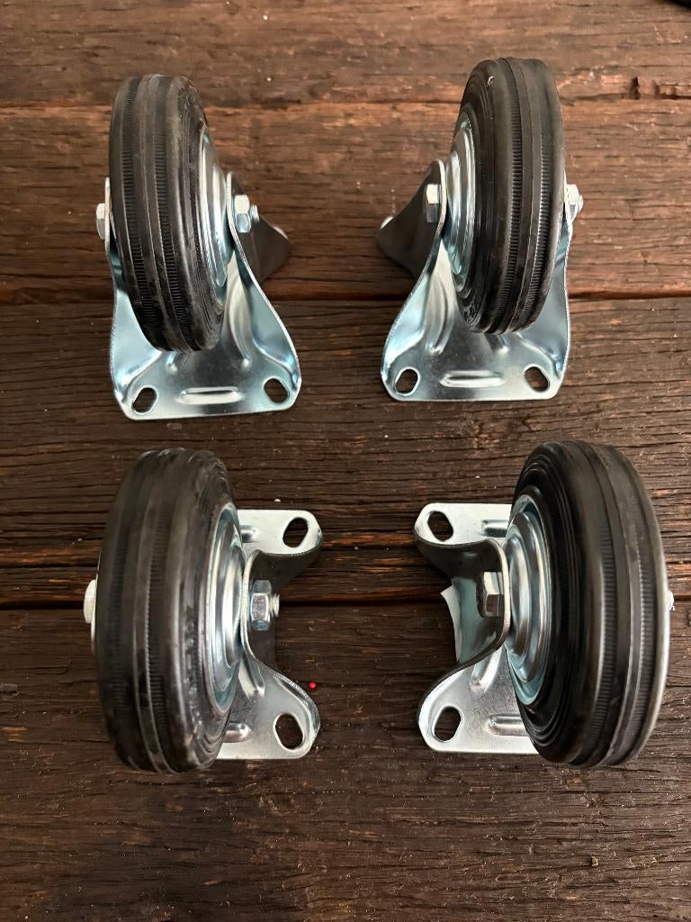 Bok wielen Nieuw 60kilo Draagvermogen 4 voor 15,00, Doe-het-zelf en Verbouw, Zwenkwielen, Ophalen of Verzenden, Nieuw