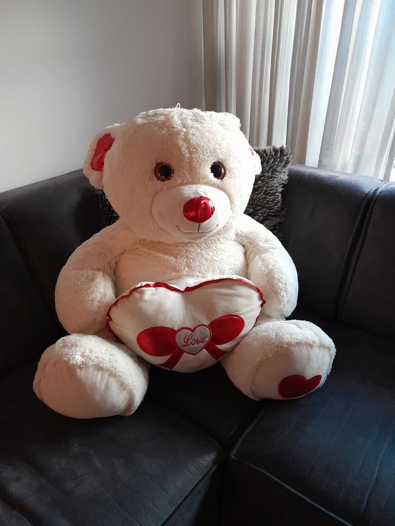 Beer groot met hart, Ophalen of Verzenden, Zo goed als nieuw, Stoffen beer, Overige merken