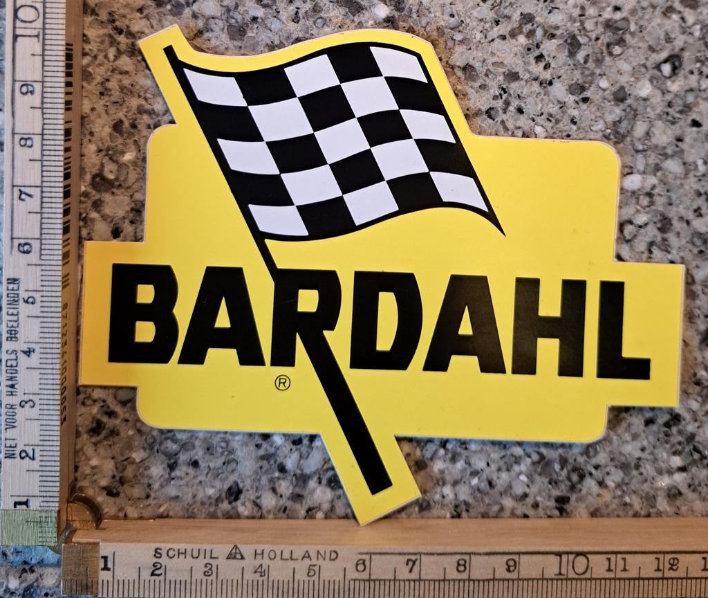 Vintage sticker Bardahl finish vlag checkered flag, Ophalen of Verzenden, Zo goed als nieuw