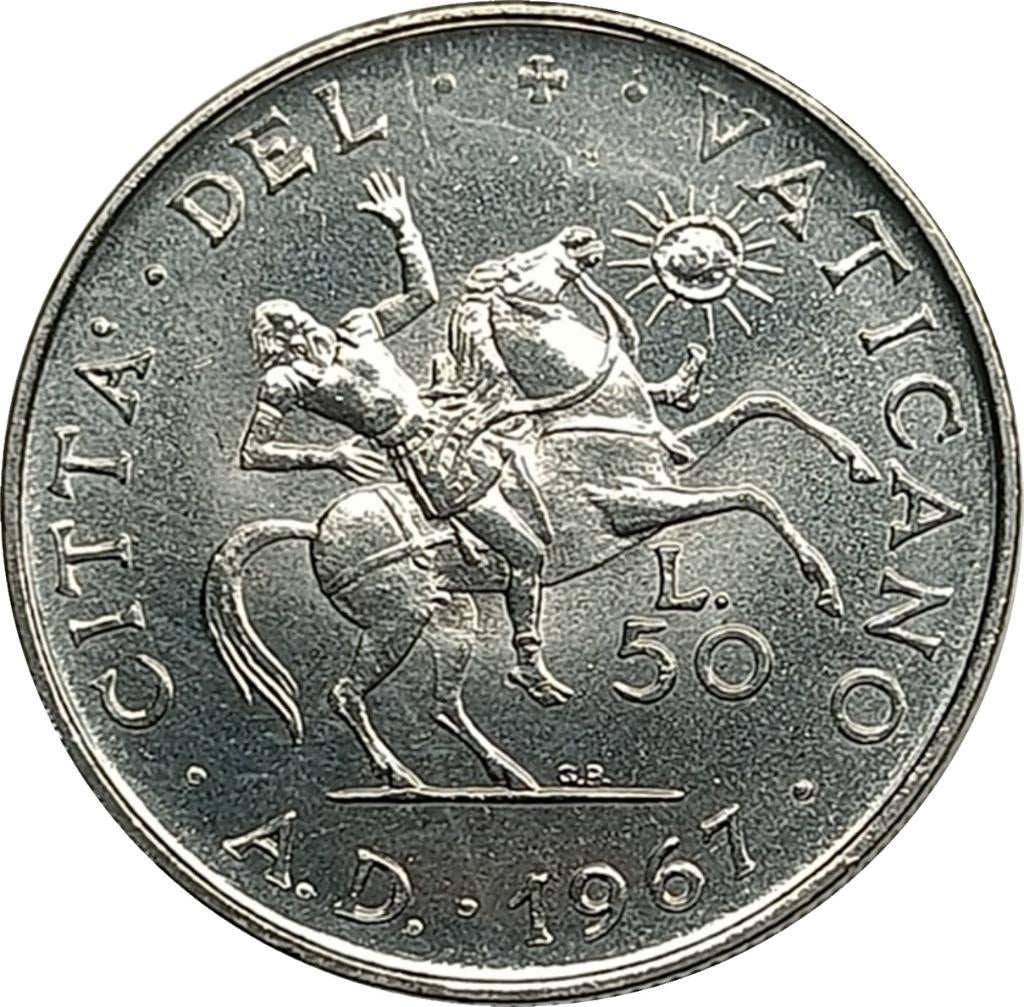 Vaticaan 50 lire 1967, Verzenden, Overige landen, Losse munt