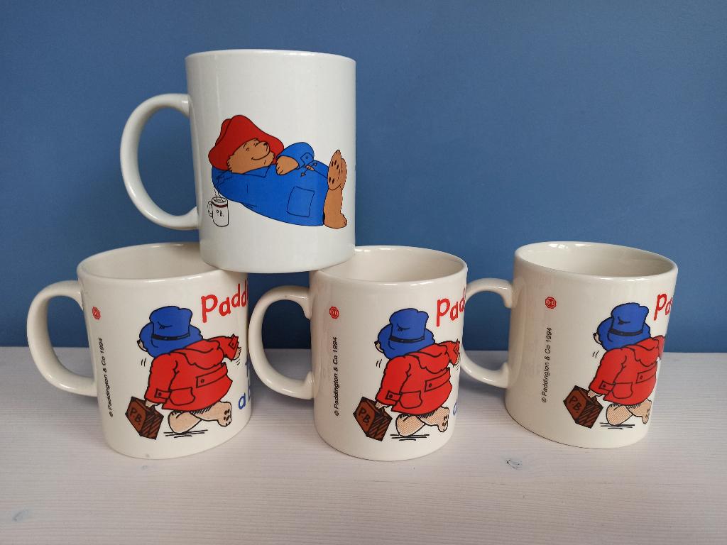 4 mokken Paddington Douwe Egberts DE (afhaalprijs), Ophalen, Gebruikt, Overige stijlen, Kop(pen) en/of Schotel(s)